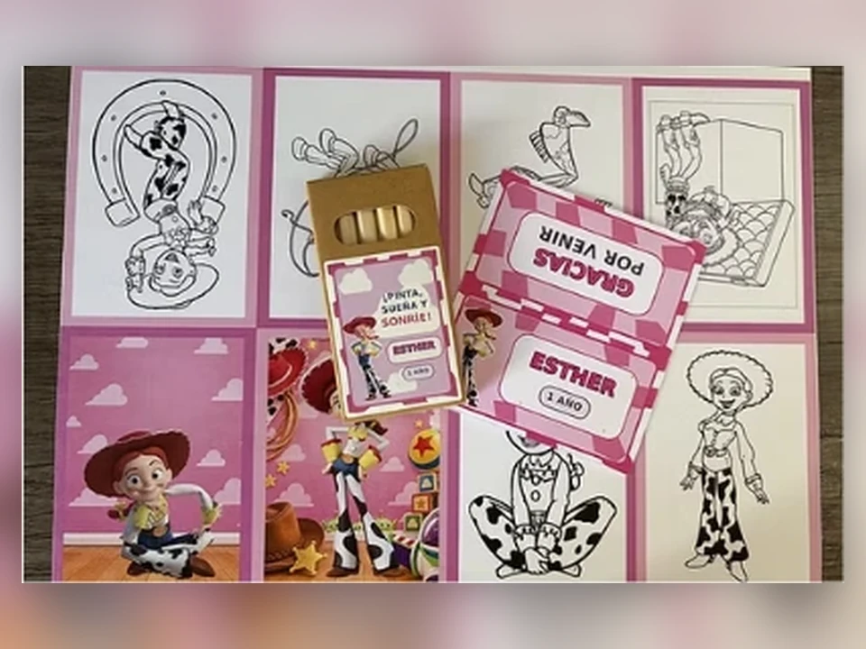 Libritos para colorear y detalles personalizados para cumpleaños infantiles
